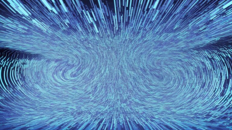 Man using advanced AI software for voice cloning on a modern computer, showcasing digital sound wave graphics