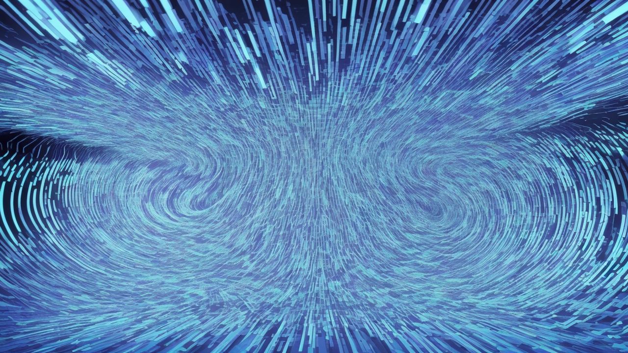 Man using advanced AI software for voice cloning on a modern computer, showcasing digital sound wave graphics