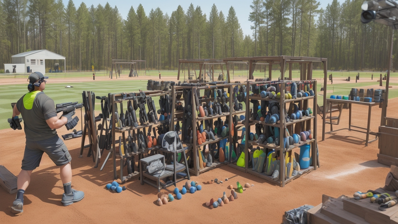 "Clay buster tips: Sharpshooter aiming at clay target under clear sky, capturing the art of precision in clay shooting sport."