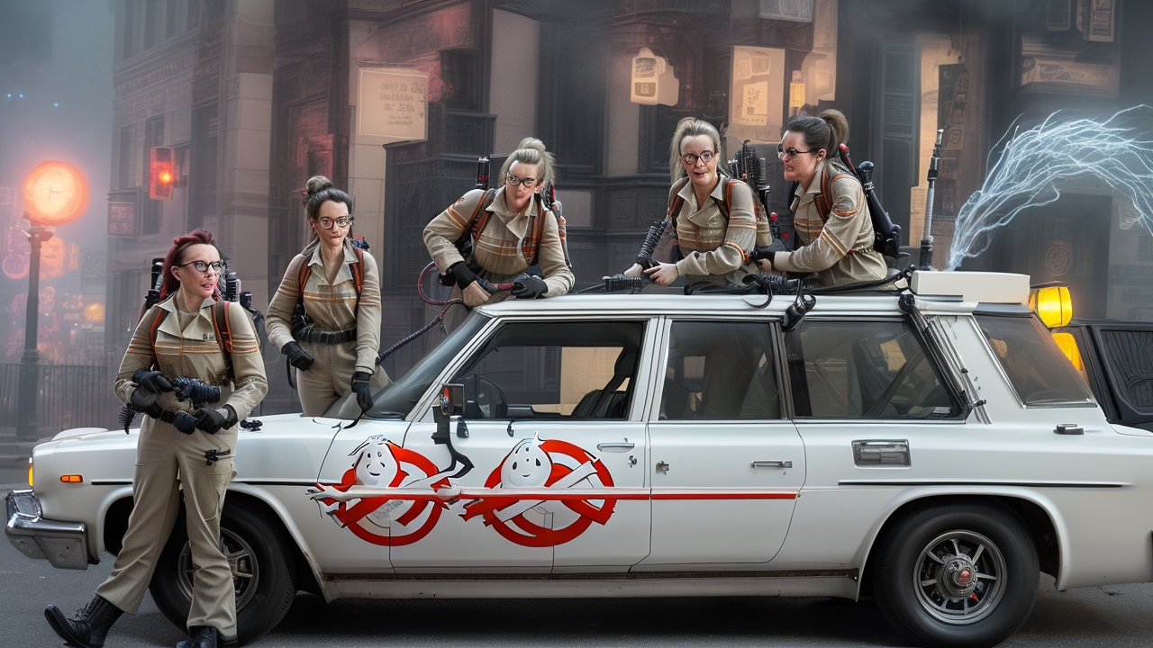 Ghostbusters images showcasing the iconic team and their ghost-fighting tools throughout the history of the franchise.