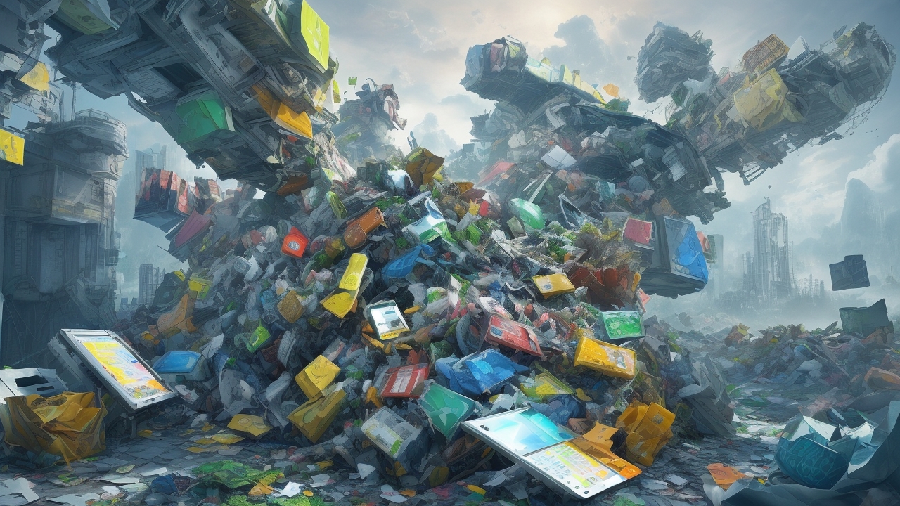 Illustration of the differences between scrape vs scrap showcasing data extraction tools versus recycling and waste materials.